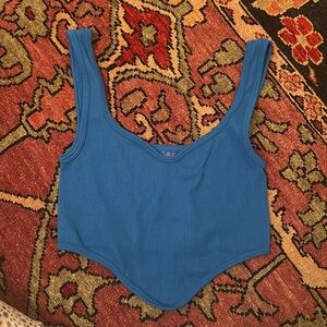 blue crop tank